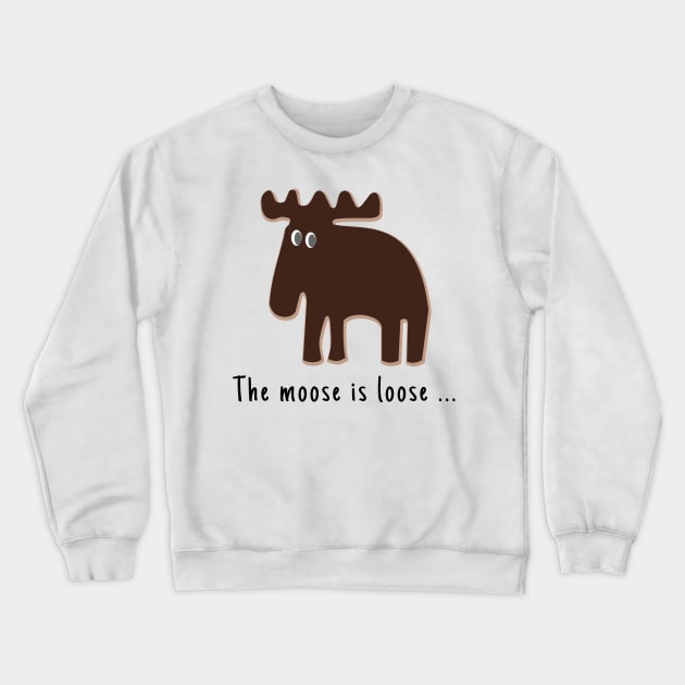 Brown Moose Crewneck Sweatshirt by Aurealis